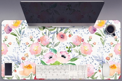 Full desk mat flowers pastels