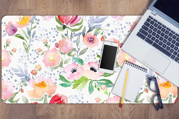 Full desk mat flowers pastels