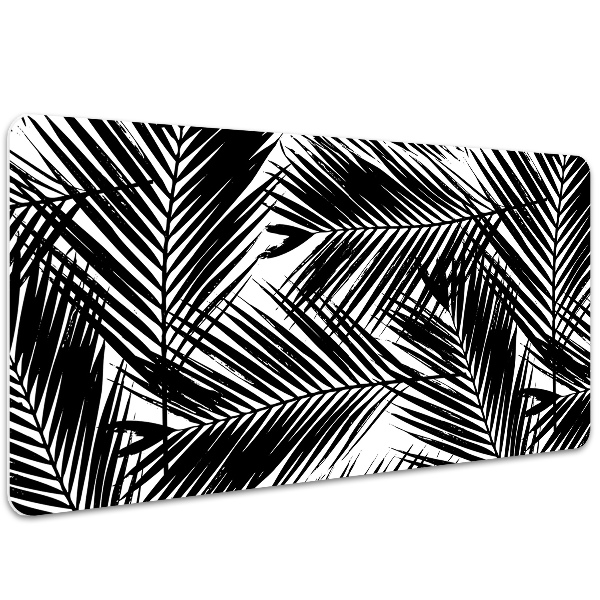 Desk mat Black palm leaves