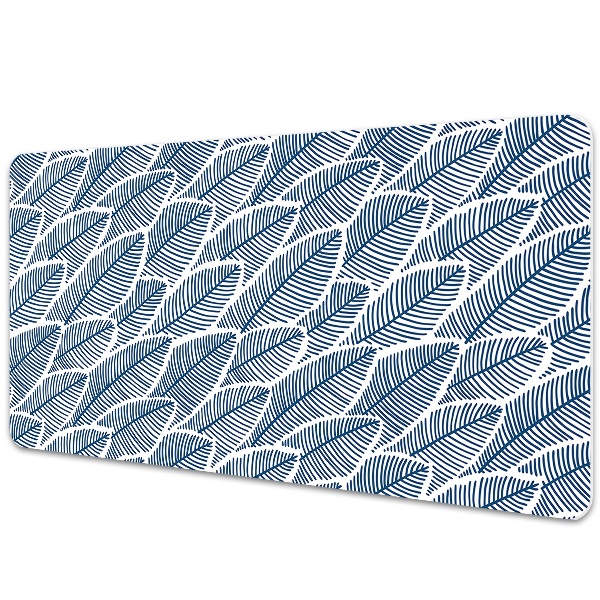 Full desk pad blue leaves