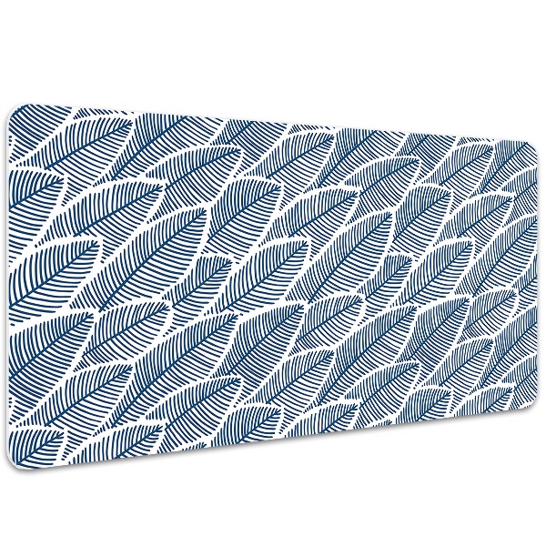 Full desk pad blue leaves