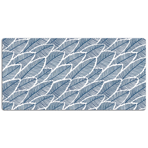 Full desk pad blue leaves