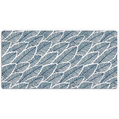 Full desk pad blue leaves