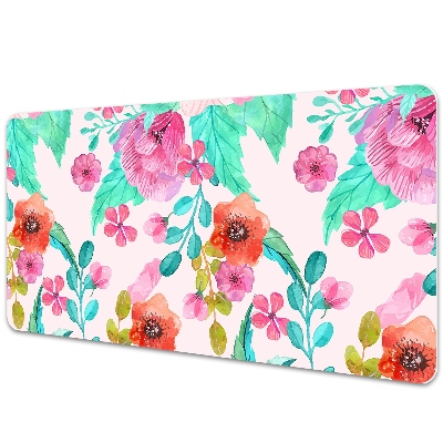 Large desk pad PVC protector Beautiful flora