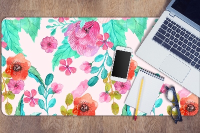 Large desk pad PVC protector Beautiful flora