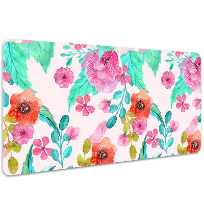 Large desk pad PVC protector Beautiful flora