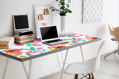 Large desk pad PVC protector Beautiful flora