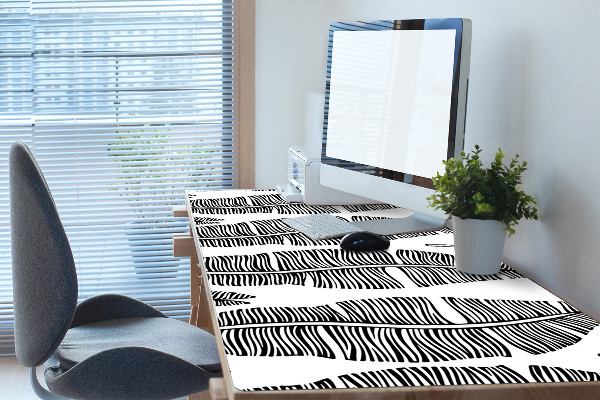 Large desk mat table protector leaves pattern