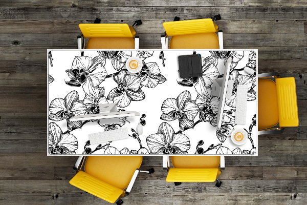 Large desk mat for children orchids