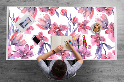 Full desk protector pastel flowers