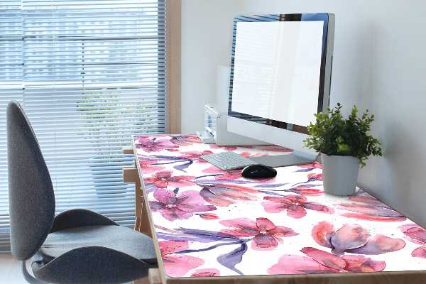 Full desk protector pastel flowers