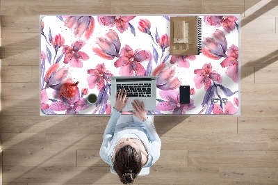 Full desk protector pastel flowers