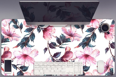 Full desk protector hibiscus flowers