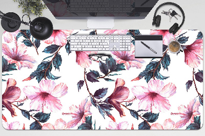 Full desk protector hibiscus flowers