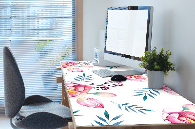 Large desk mat for children flowers