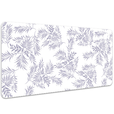 Large desk pad PVC protector gray leaves