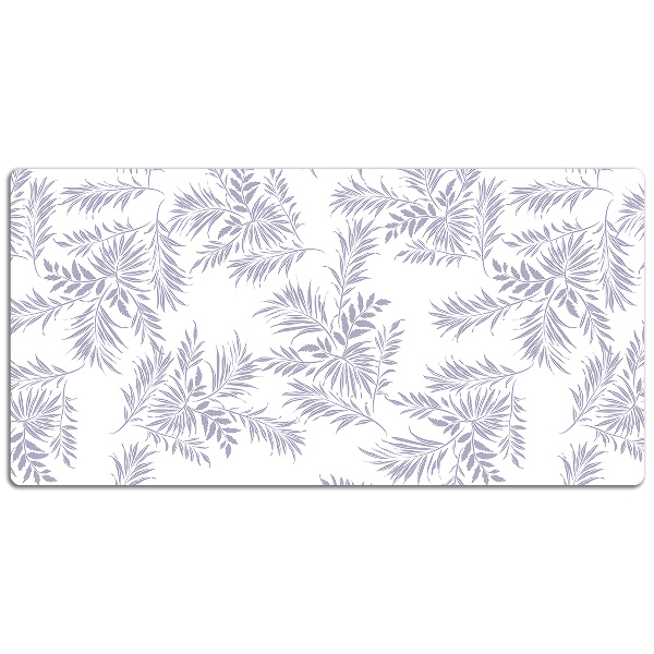 Large desk pad PVC protector gray leaves