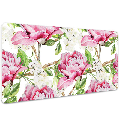 Full desk mat pink peonies