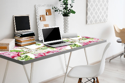 Full desk mat pink peonies