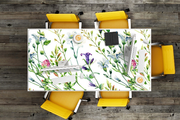 Large desk pad PVC protector Field flowers