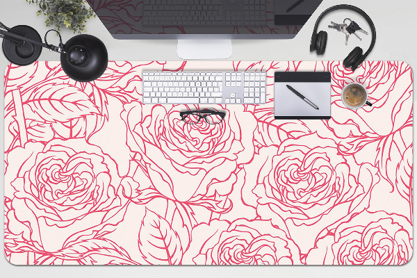 Large desk mat for children roses Doodle
