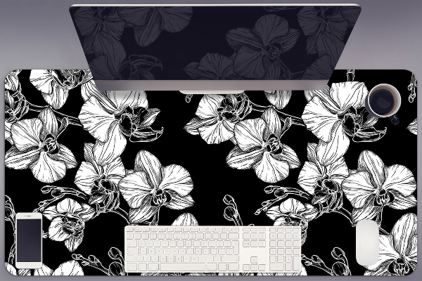 Full desk mat flowers negative