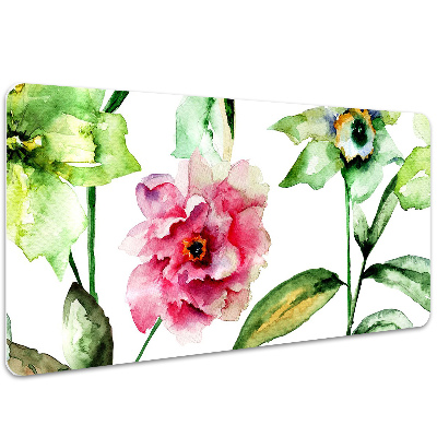 Large desk mat table protector spring flowers