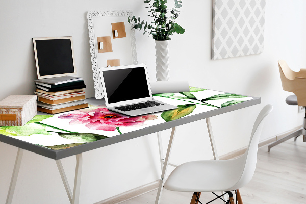 Large desk mat table protector spring flowers