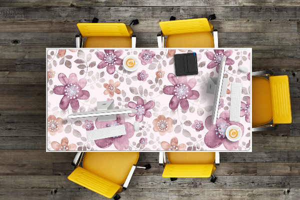 Large desk mat table protector pink flowers