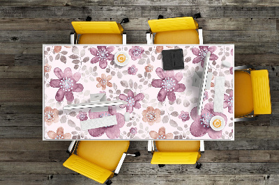 Large desk mat table protector pink flowers