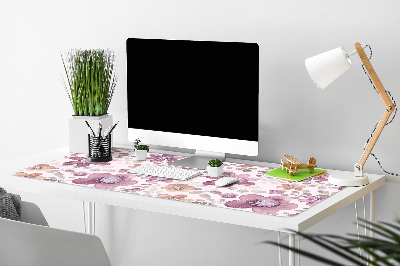 Large desk mat table protector pink flowers