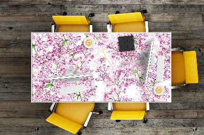 Large desk mat for children lilac flowers