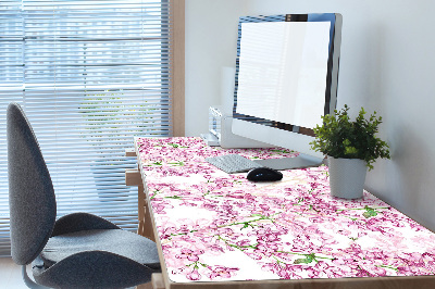 Large desk mat for children lilac flowers