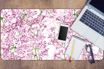 Large desk mat for children lilac flowers