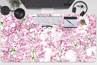 Large desk mat for children lilac flowers