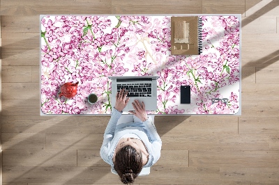 Large desk mat for children lilac flowers