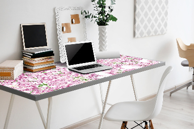 Large desk mat for children lilac flowers