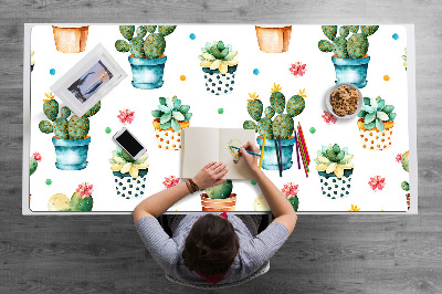 Desk pad painted cactus