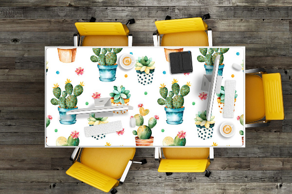 Desk pad painted cactus