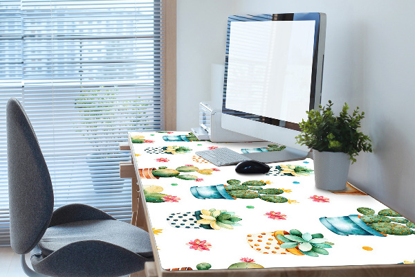 Desk pad painted cactus