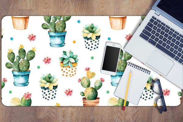 Desk pad painted cactus
