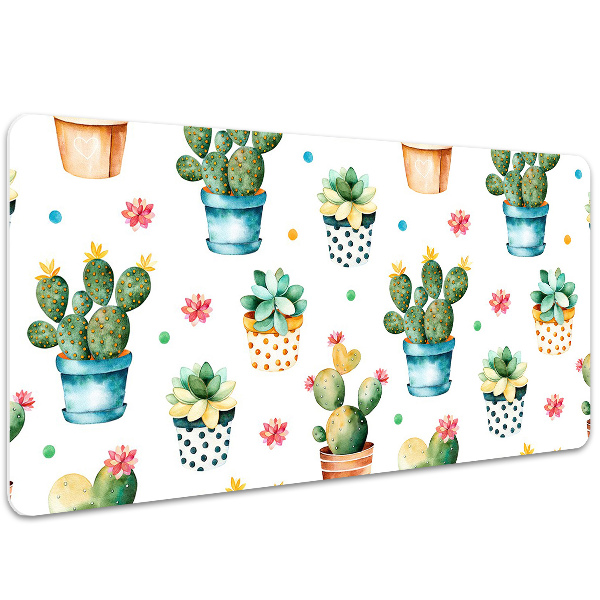 Desk pad painted cactus