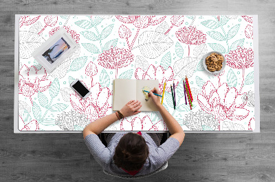 Desk pad contours flowers