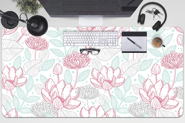 Desk pad contours flowers