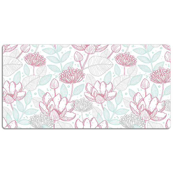 Desk pad contours flowers