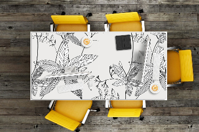 Large desk mat table protector flowers Doodle