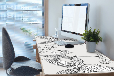 Large desk mat table protector flowers Doodle