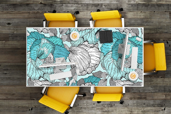 Large desk mat table protector flowers Doodle
