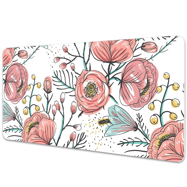 Large desk mat for children Poppies