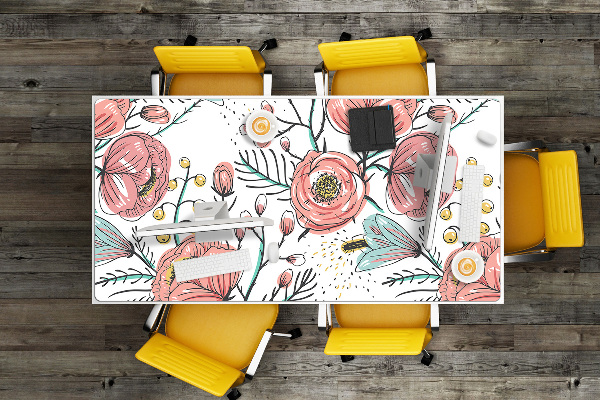 Large desk mat for children Poppies